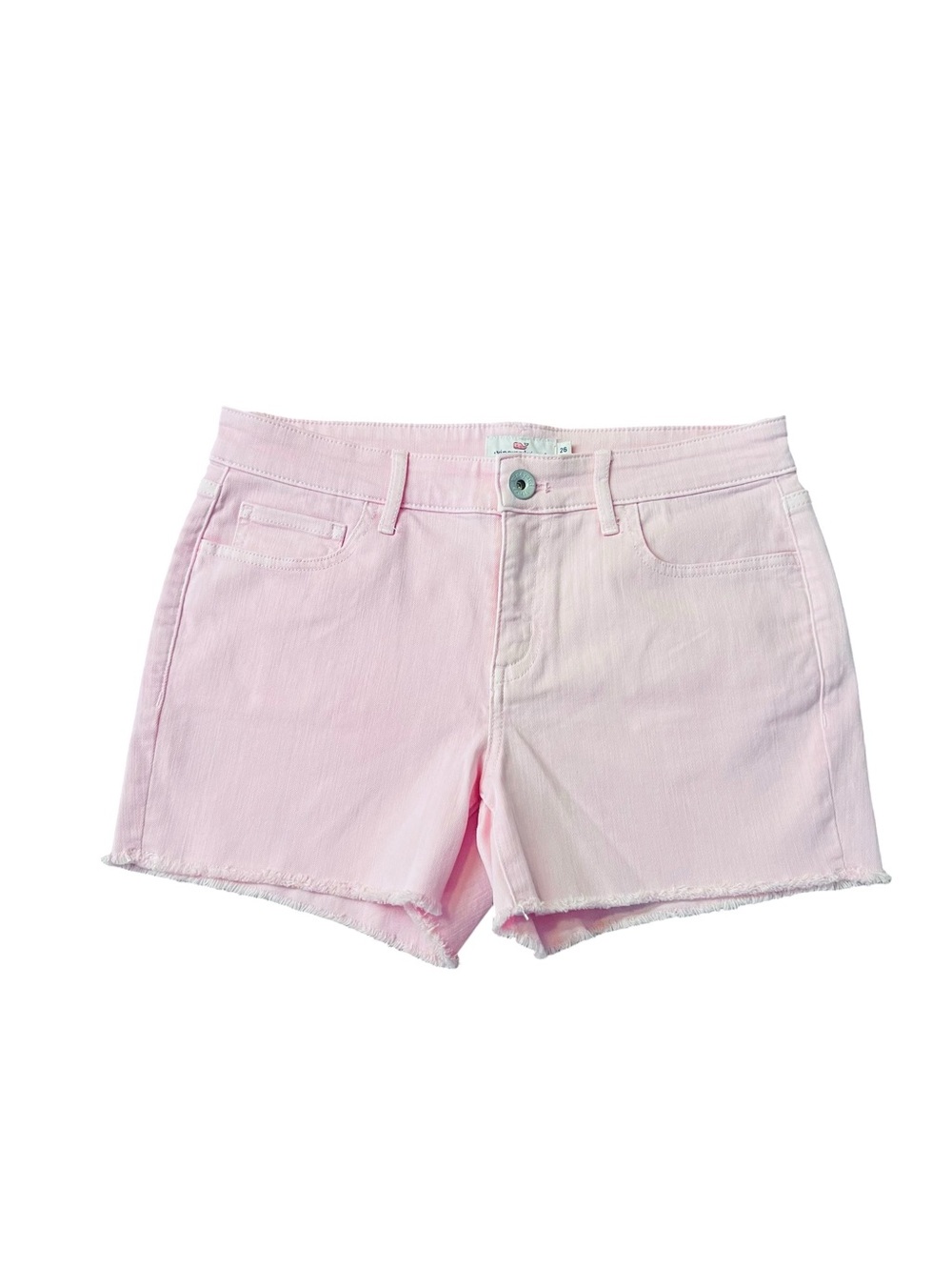 Vineyard Vines Pastel Pink Denim Raw Edge Shorts Size 26 NWT